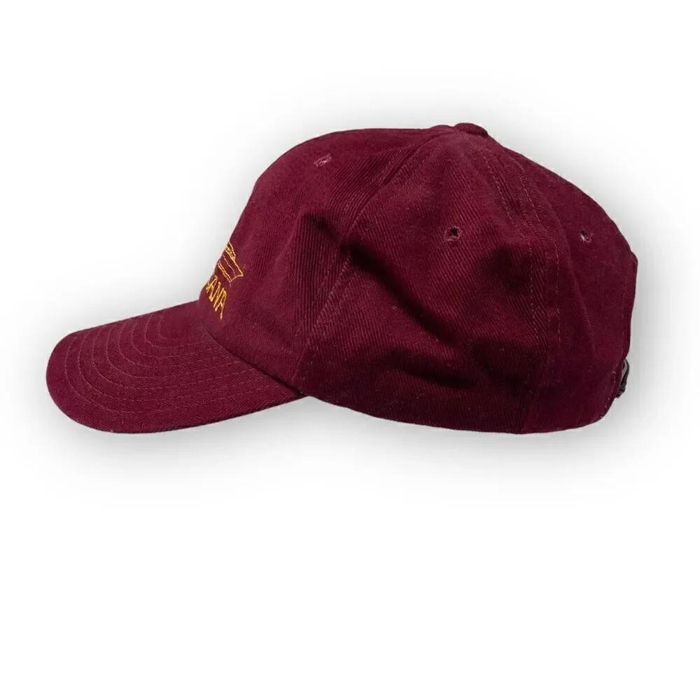 Vintage Ambrosiana Made in USA SnapBack Hat Cap Maroon Yellow Embroidery OSFM